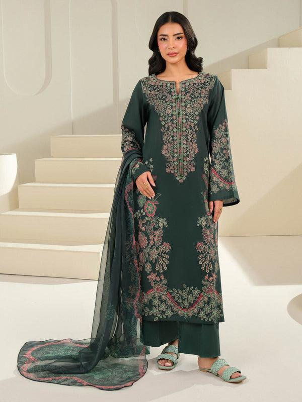 limelight 3 Piece Cambric Suit-Paste Print (Unstitched) Green