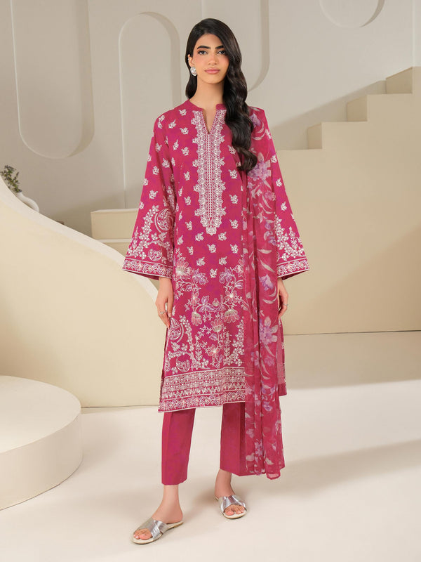 Limelight 3 Piece Cambric Suit-Paste Print (Unstitched) Pink
