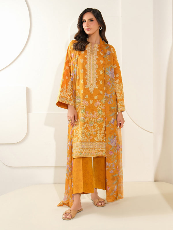 Limelight 3 Piece Cambric Suit-Paste Print (Unstitched) Yellow