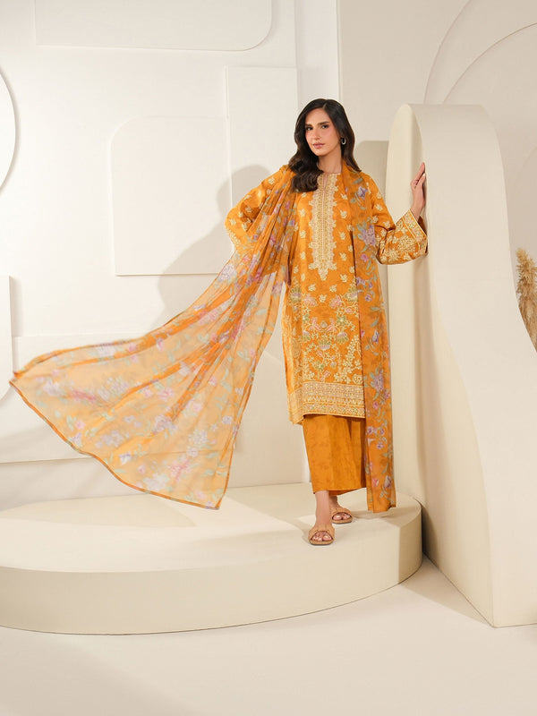 Limelight 3 Piece Cambric Suit-Paste Print (Unstitched) Yellow