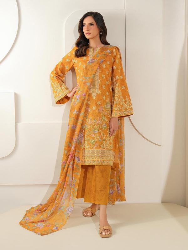 Limelight 3 Piece Cambric Suit-Paste Print (Unstitched) Yellow