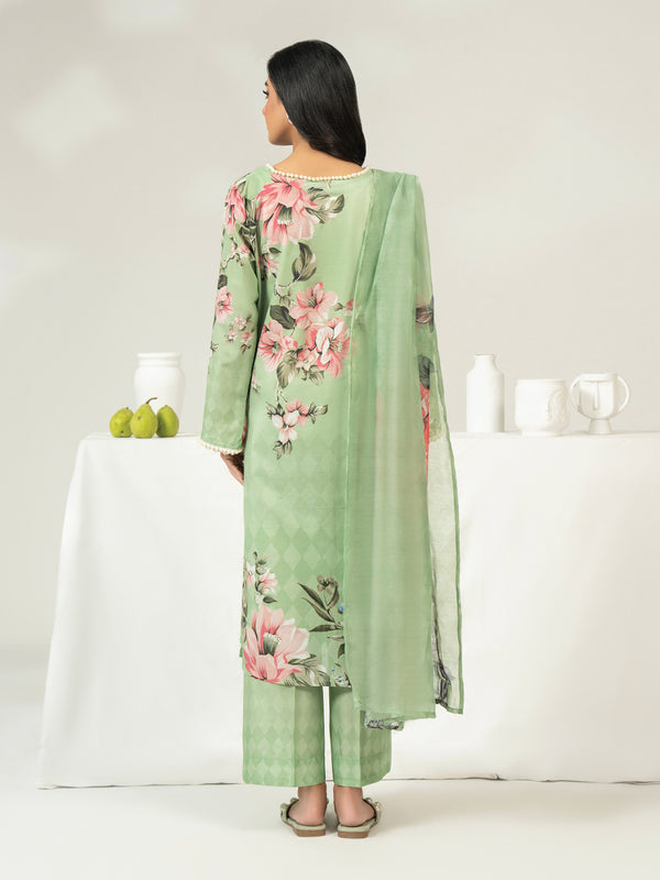 Limelight 3 Piece Cambric Suit-Printed (Unstitched) Green