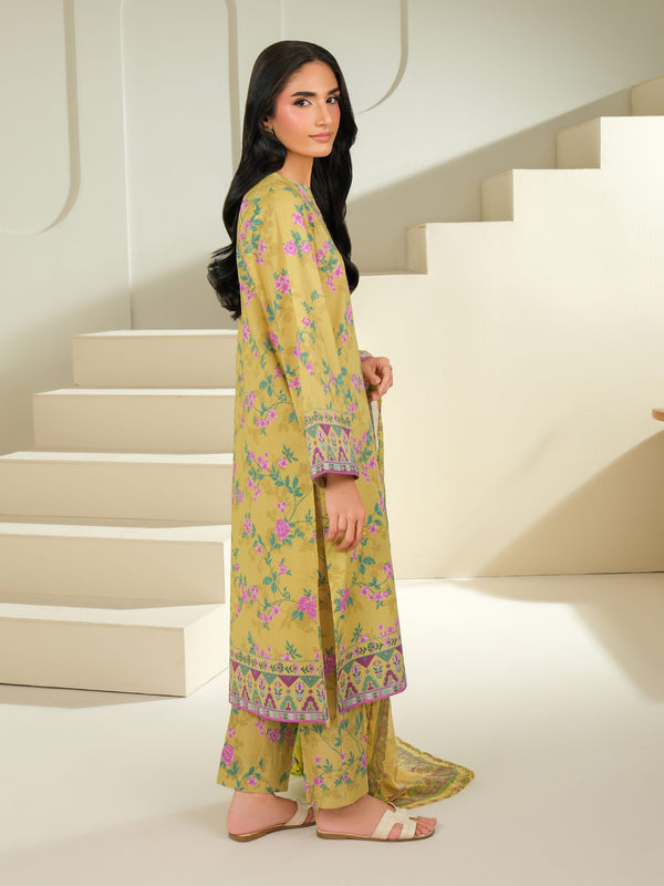 Limelight 3 Piece Cambric Suit-Printed (Unstitched) Green