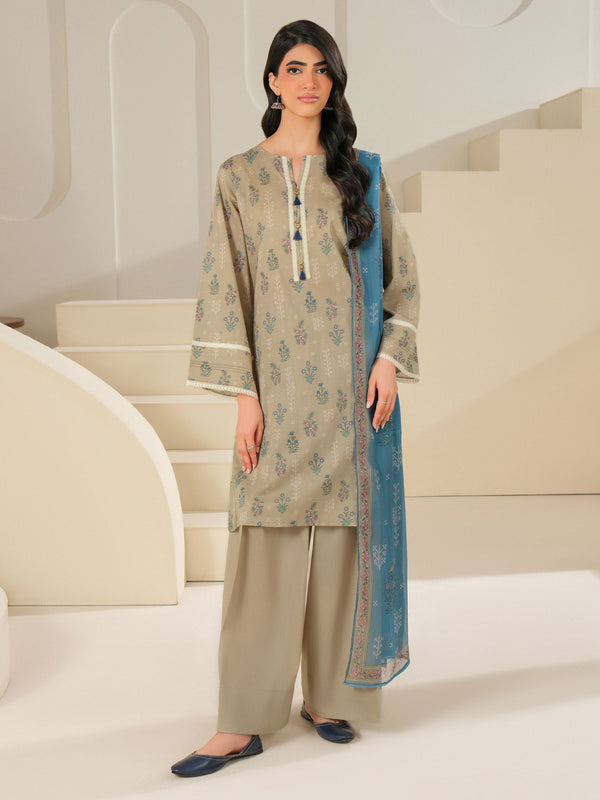 Limelight 3 Piece Cambric Suit-Printed (Unstitched) Green