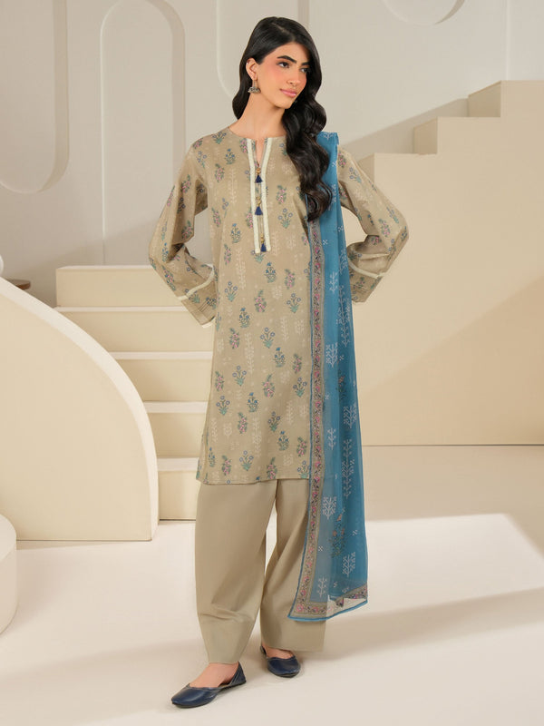 limelight 3 Piece Cambric Suit-Printed (Unstitched) Green