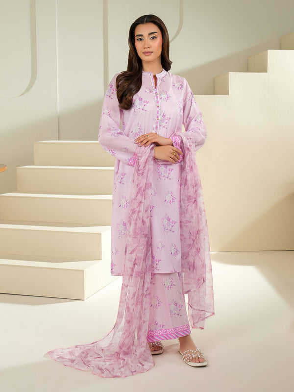 limelight 3 Piece Cambric Suit-Printed (Unstitched) Lilac