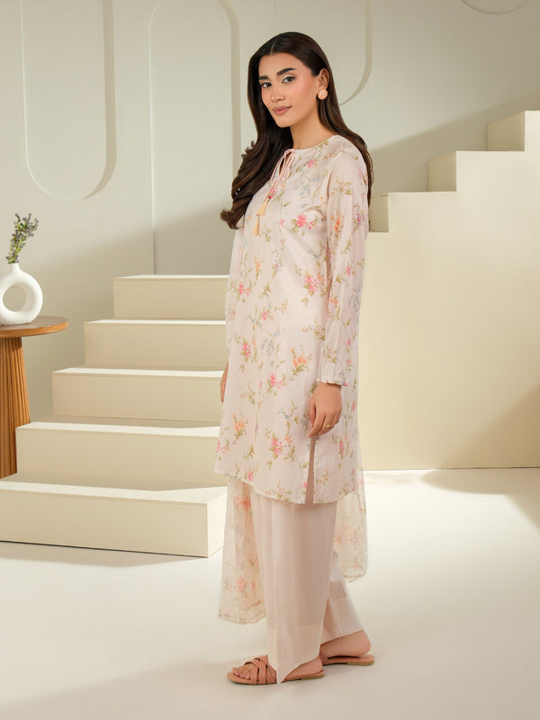 Limelight 3 Piece Cambric Suit-Printed (Unstitched) Peach