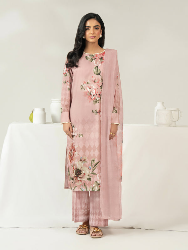 limelight 3 Piece Cambric Suit-Printed (Unstitched) Pink