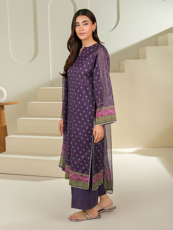 Limelight 3 Piece Cambric Suit-Printed (Unstitched) Purple