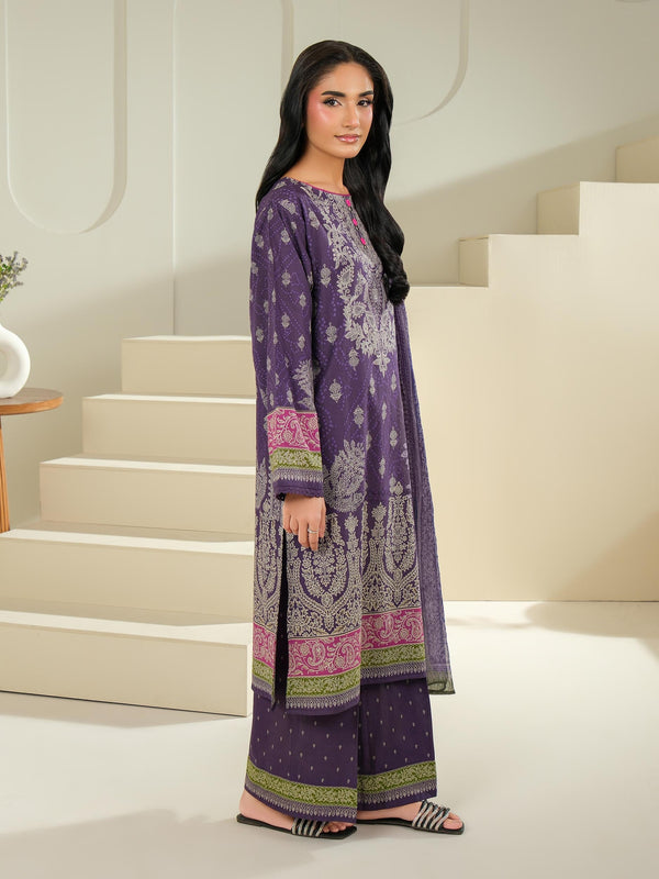 Limelight 3 Piece Cambric Suit-Printed (Unstitched) Purple