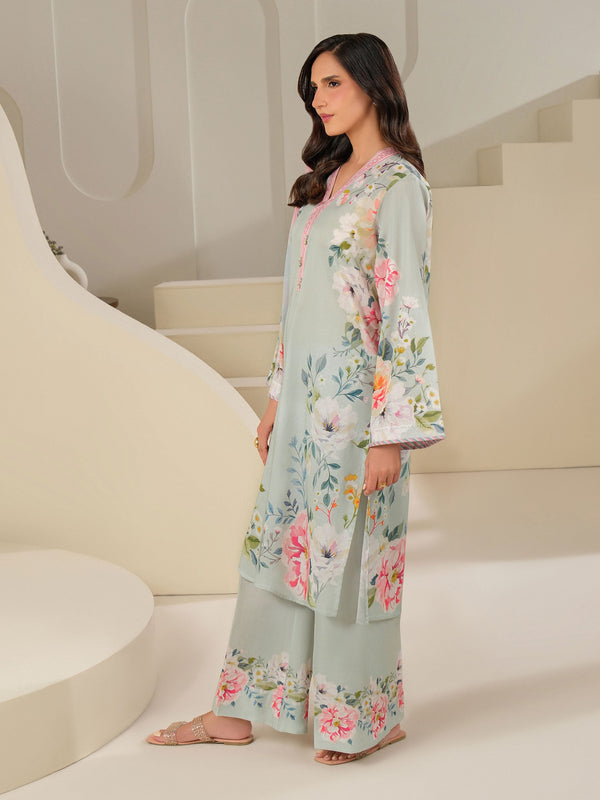 Limelight 3 Piece Cambric Suit-Printed (Unstitched) Sky Blue