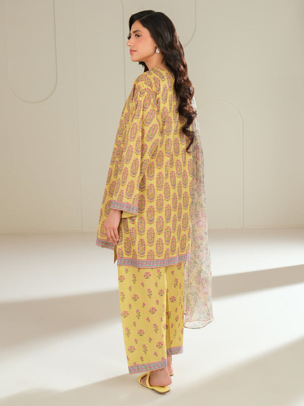 Limelight 3 Piece Cambric Suit-Printed (Unstitched) Yellow