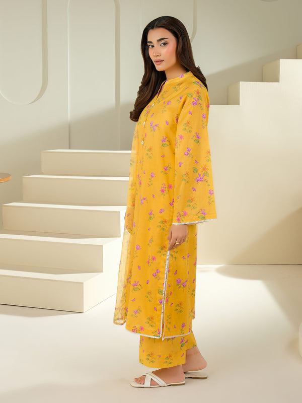 Limelight 3 Piece Cambric Suit-Printed (Unstitched) Yellow