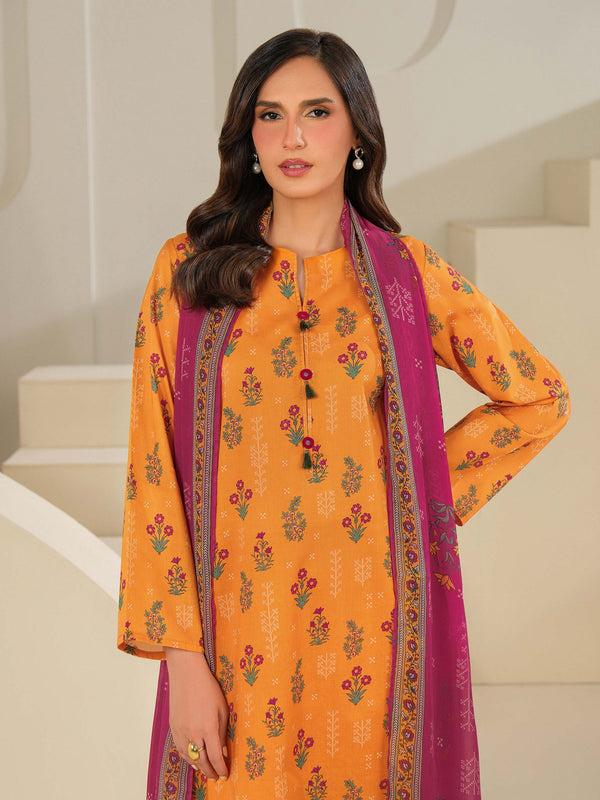 Limelight 3 Piece Cambric Suit-Printed (Unstitched) Yellow