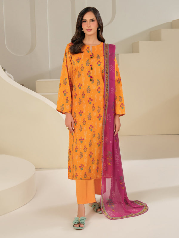 limelight 3 Piece Cambric Suit-Printed (Unstitched) Yellow