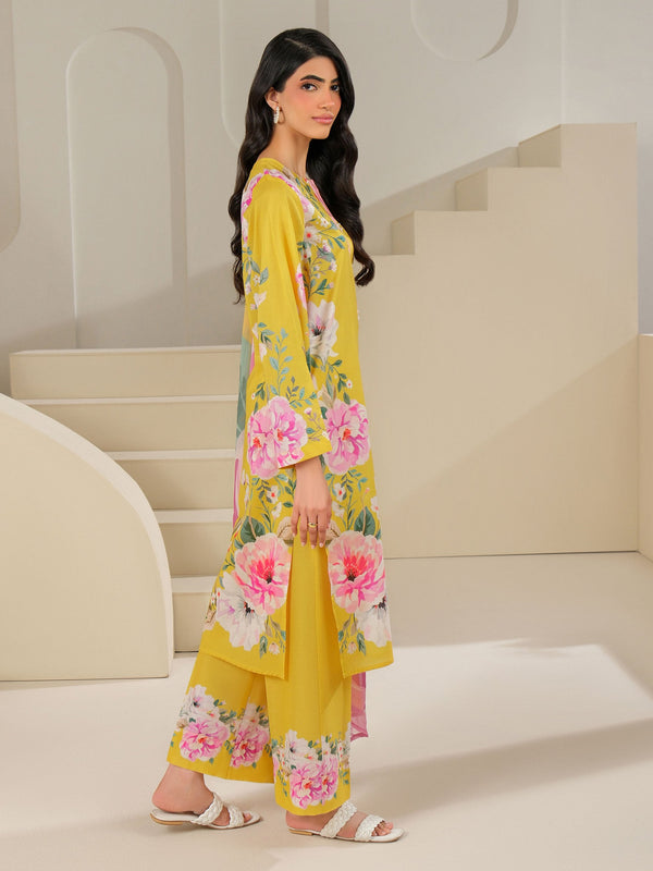 Limelight 3 Piece Cambric Suit-Printed (Unstitched) Yellow