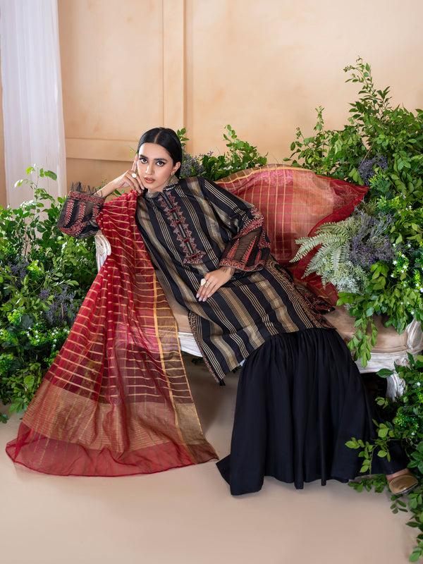 Limelight 3 Piece Jacquard Suit-Embroidered (Unstitched)