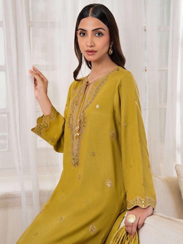 Limelight 3 Piece Karandi Suit-Embroidered (Unstitched)