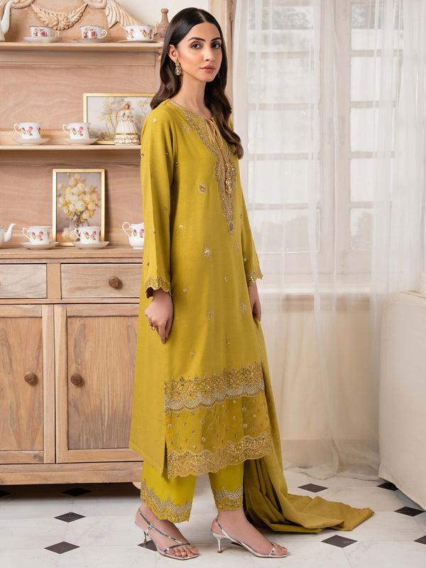 Limelight 3 Piece Karandi Suit-Embroidered (Unstitched)