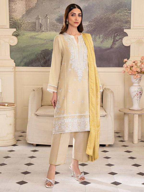 Limelight 3 Piece Karandi Suit-Embroidered (Unstitched)