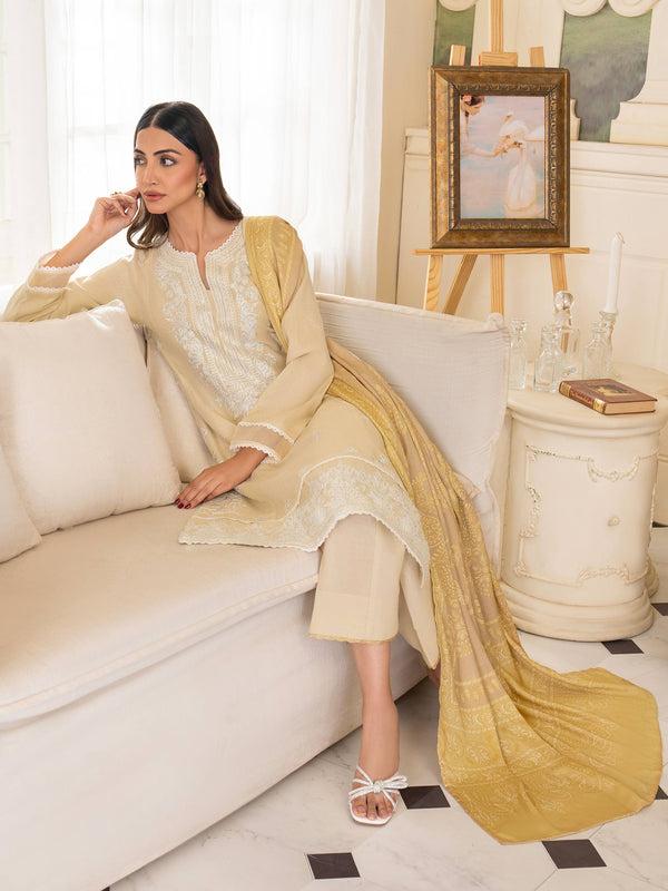 Limelight 3 Piece Karandi Suit-Embroidered (Unstitched)