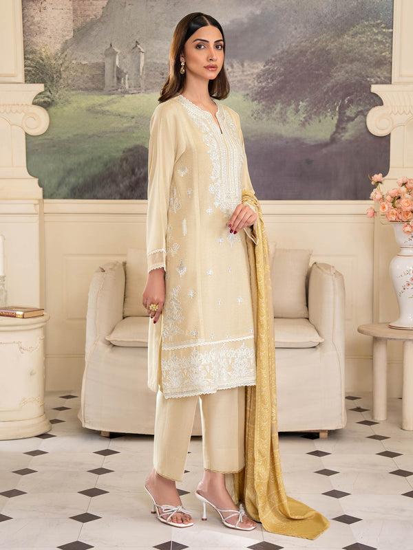 Limelight 3 Piece Karandi Suit-Embroidered (Unstitched)