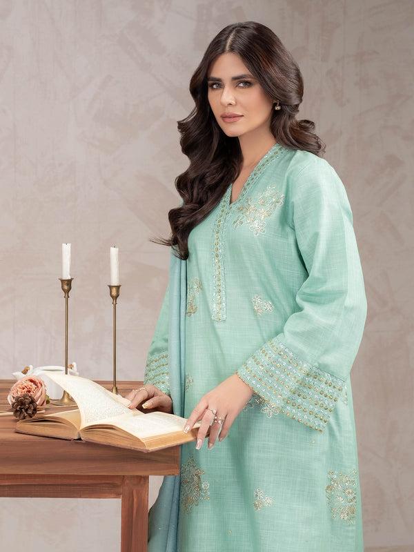 Limelight 3 Piece Khaddar Suit-Embroidered (Unstitched)