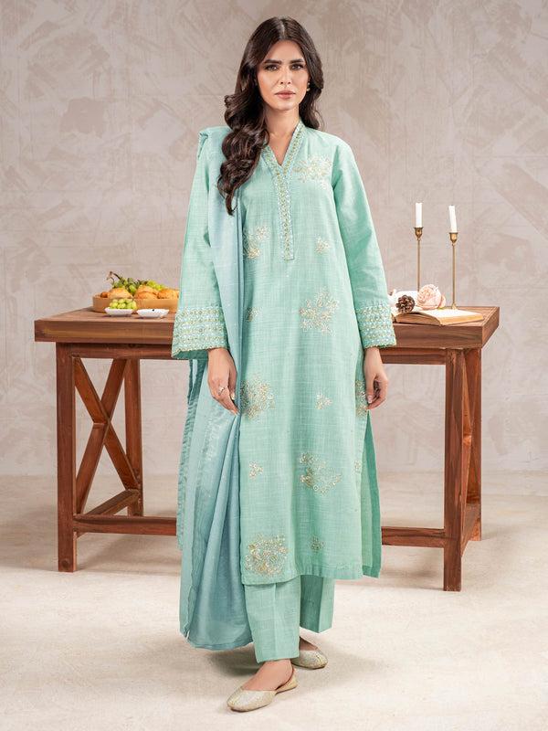 Limelight 3 Piece Khaddar Suit-Embroidered (Unstitched)