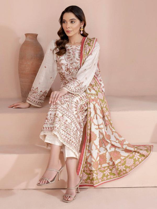 Limelight 3 Piece Khaddar Suit-Embroidered (Unstitched)