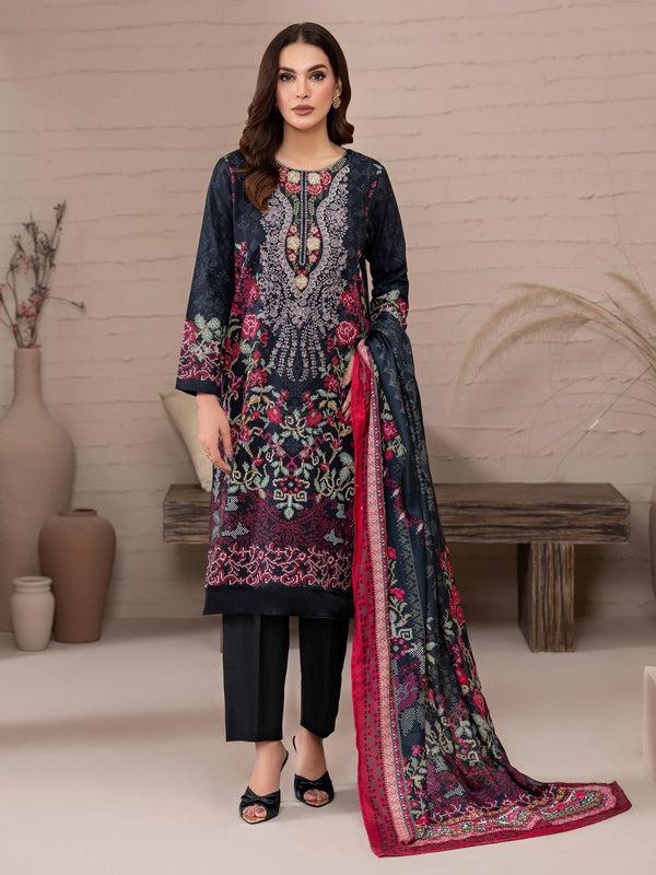 Limelight 3 Piece Khaddar Suit-Embroidered (Unstitched)
