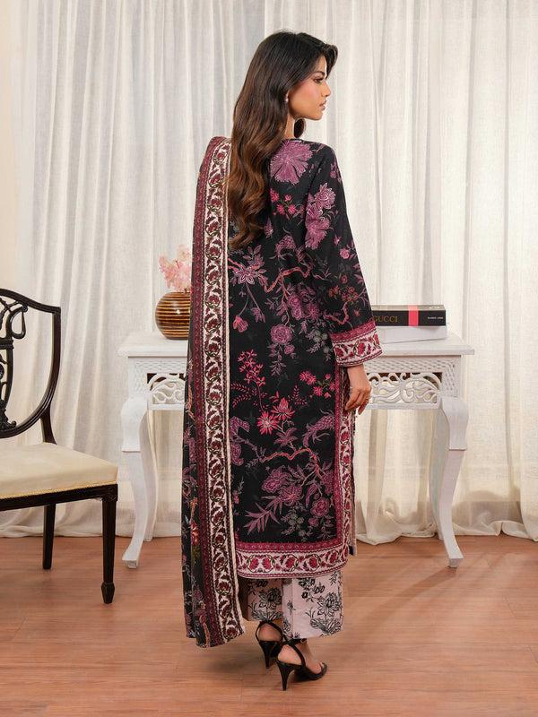 Limelight 3 Piece Khaddar Suit-Embroidered (Unstitched) Black