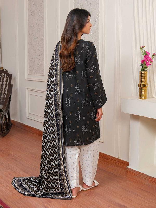 Limelight 3 Piece Khaddar Suit-Embroidered (Unstitched) Black