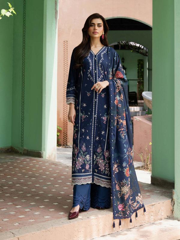 limelight 3 Piece Khaddar Suit-Embroidered (Unstitched) Navy