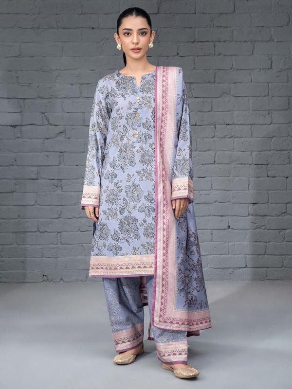 Limelight 3 Piece Khaddar Suit-Paste Print (Unstitched)