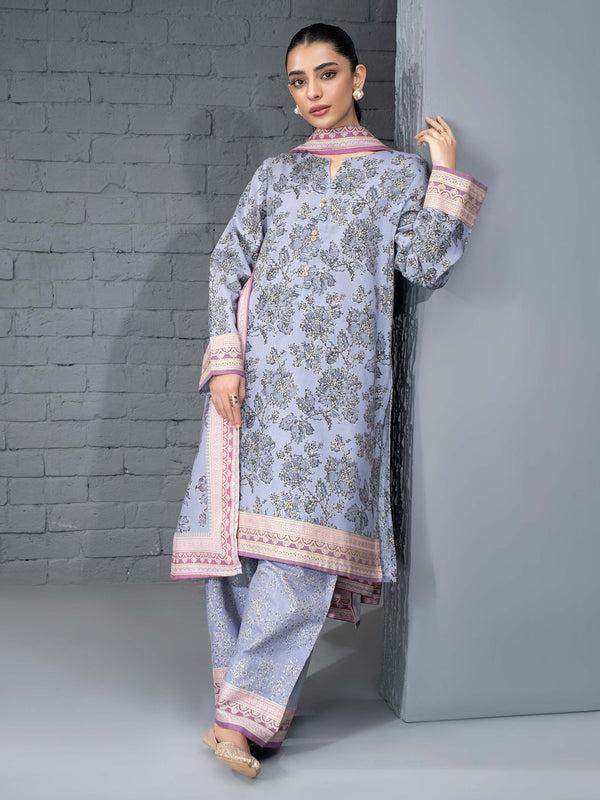 Limelight 3 Piece Khaddar Suit-Paste Print (Unstitched)