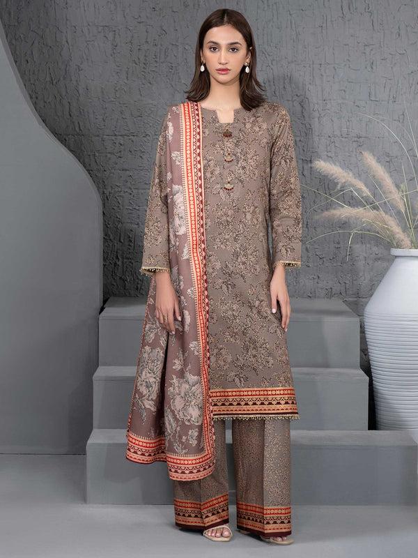 Limelight 3 Piece Khaddar Suit-Paste Print (Unstitched)