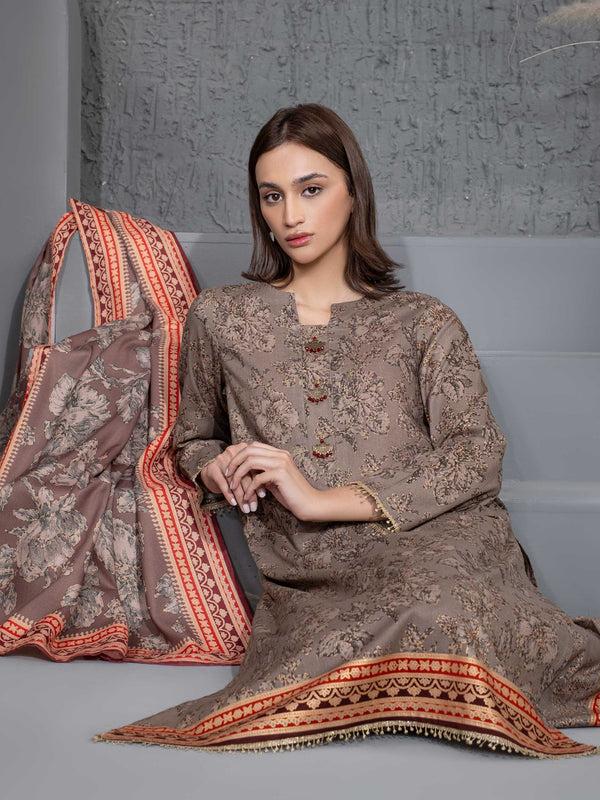 Limelight 3 Piece Khaddar Suit-Paste Print (Unstitched)