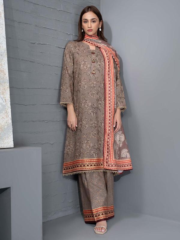 Limelight 3 Piece Khaddar Suit-Paste Print (Unstitched)