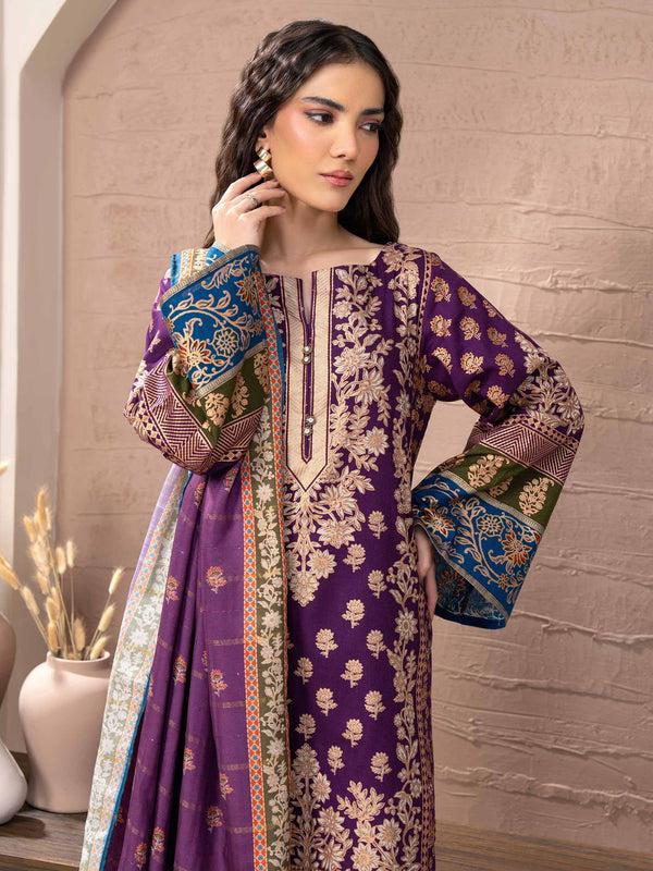 Limelight 3 Piece Khaddar Suit-Paste Print (Unstitched)