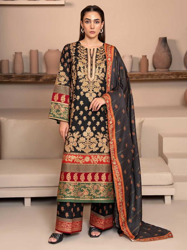 Limelight 3 Piece Khaddar Suit-Paste Print (Unstitched)