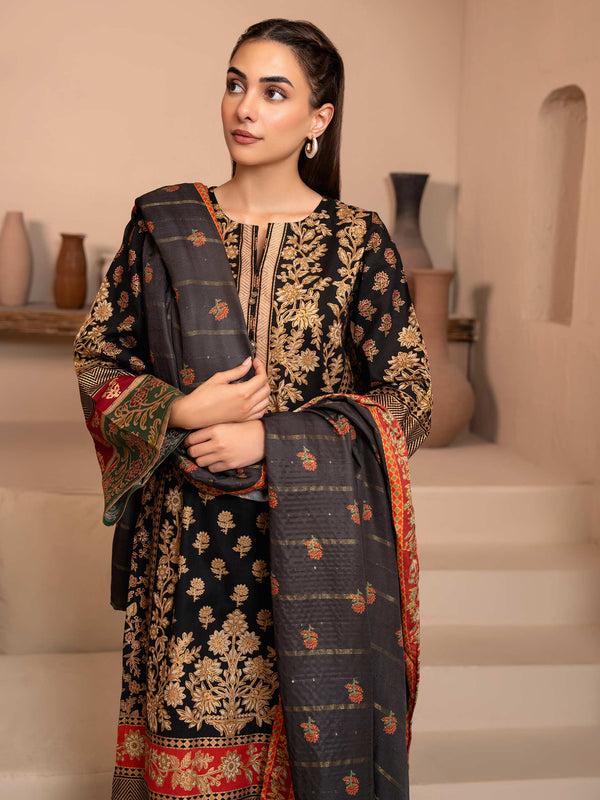 Limelight 3 Piece Khaddar Suit-Paste Print (Unstitched)