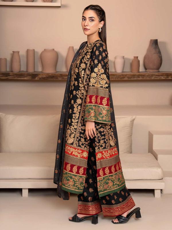 Limelight 3 Piece Khaddar Suit-Paste Print (Unstitched)