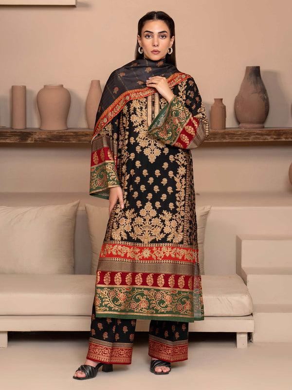 limelight 3 Piece Khaddar Suit-Paste Print (Unstitched)