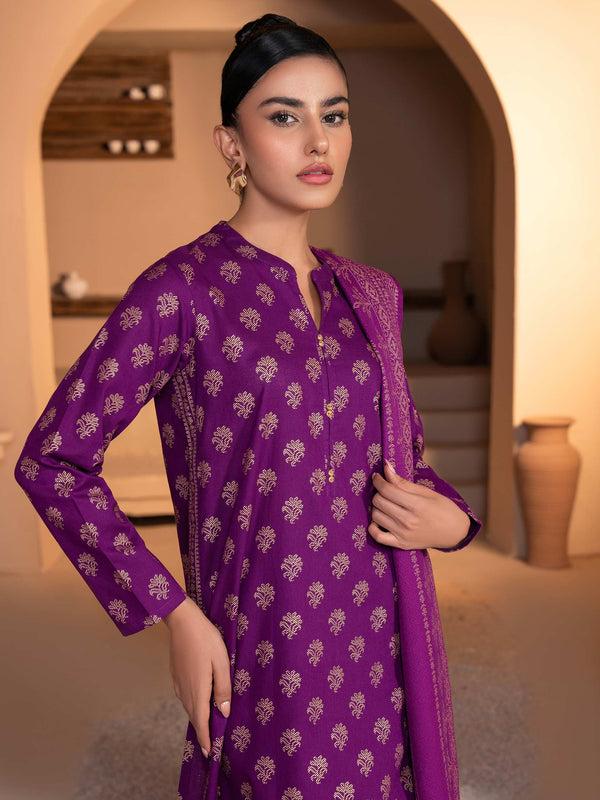 Limelight 3 Piece Khaddar Suit-Paste Print (Unstitched)