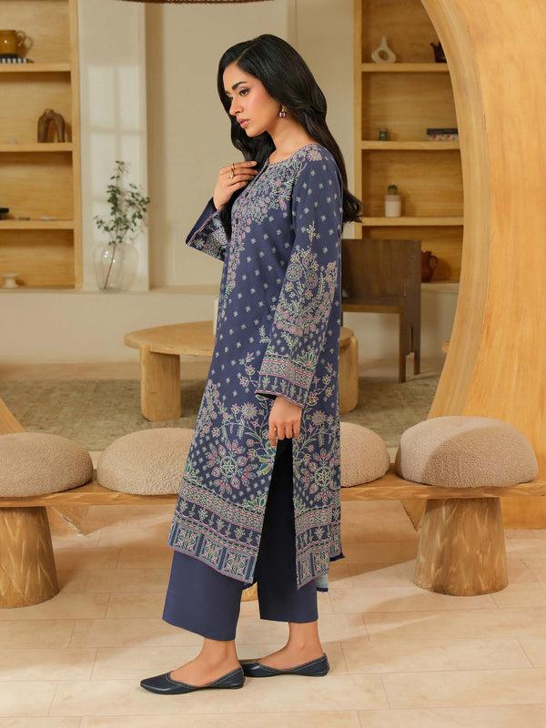 Limelight 3 Piece Khaddar Suit-Paste Print (Unstitched) Blue