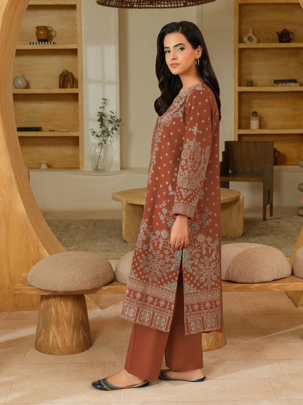 Limelight 3 Piece Khaddar Suit-Paste Print (Unstitched) Rust
