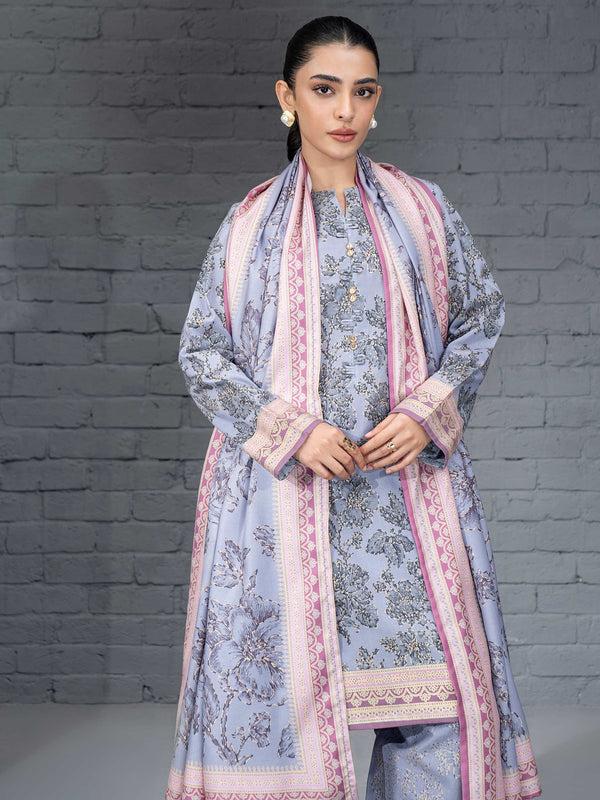 limelight 3 Piece Khaddar Suit-Paste Print (Unstitched)