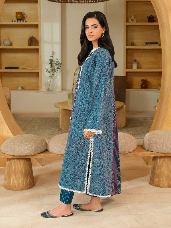 Limelight 3 Piece Khaddar Suit-Printed (Unstitched) Blue
