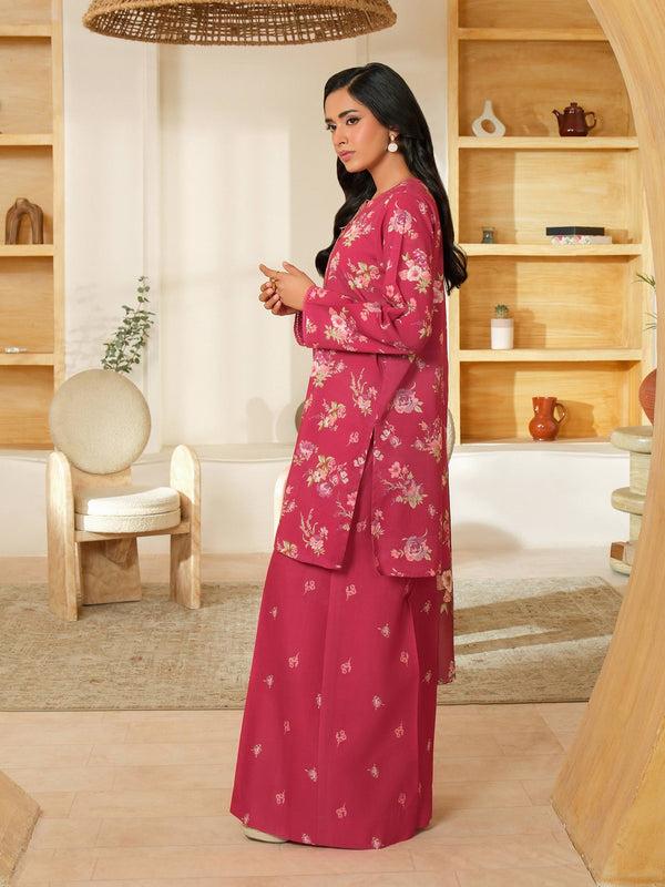 Limelight 3 Piece Khaddar Suit-Printed (Unstitched) Maroon
