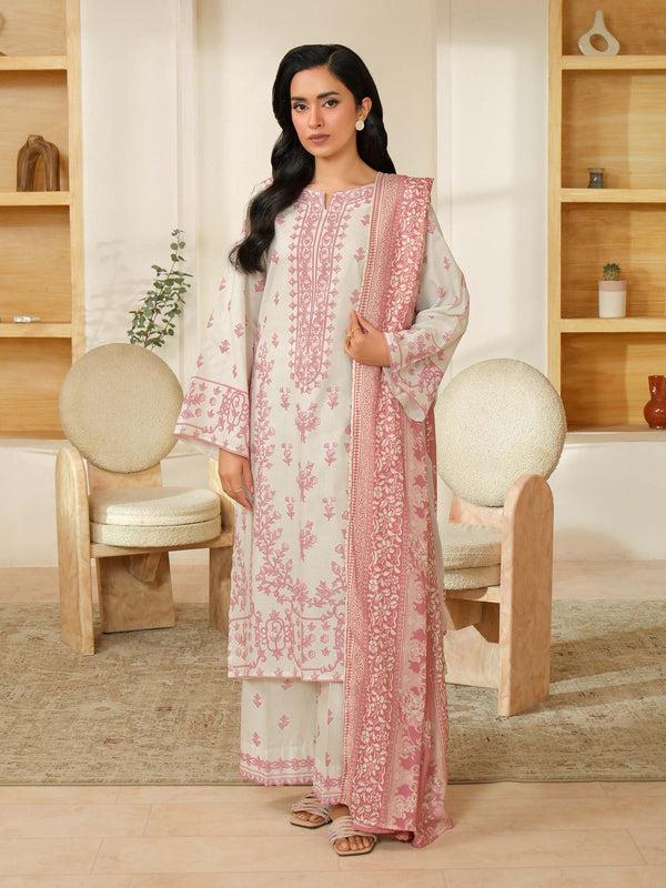 limelight 3 Piece Khaddar Suit-Printed (Unstitched) Off White